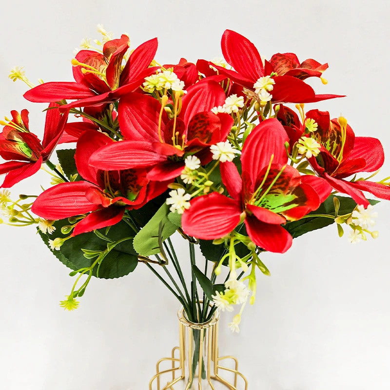 Real Touch Silk Orchid Stems, 14" Tall with 3.5" Blooms  - Premium Faux Flowers for Vases, Wedding Centerpieces, Home Decor
