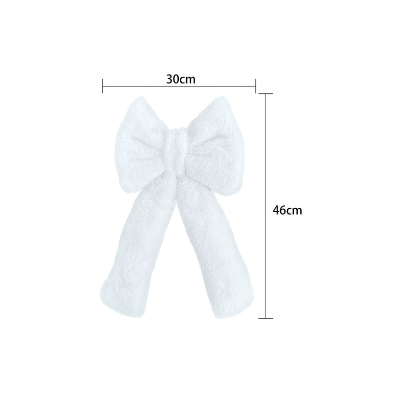 Velvet Christmas Bow, 12" to 27.6" Fluffy Holiday Decor for Home, Wedding & Events, Bulk Pack Red/White Bows for Tree, Gifts & Retail Displays