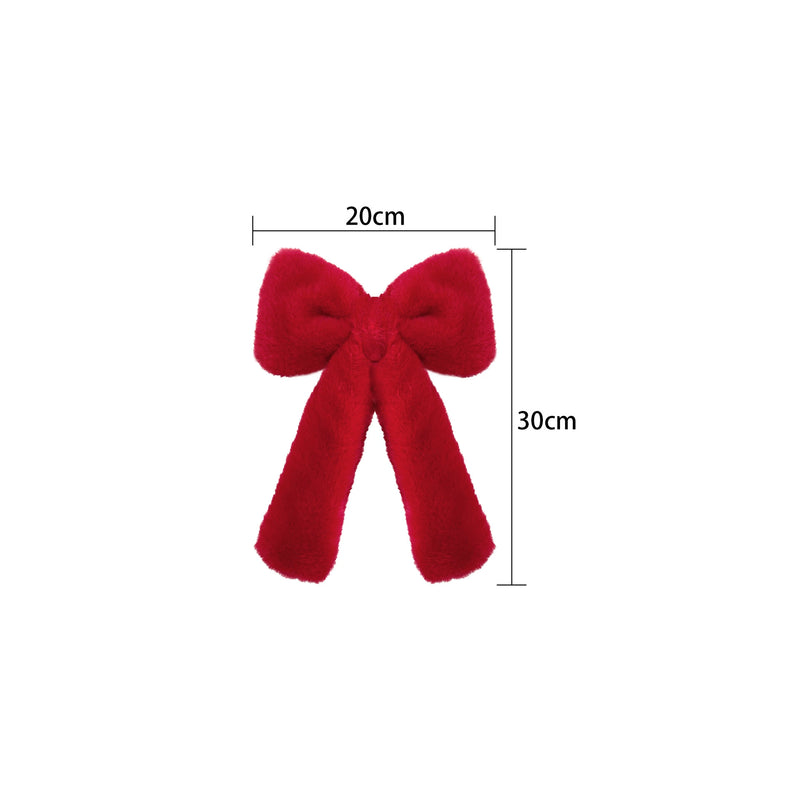 Velvet Christmas Bow, 12" to 27.6" Fluffy Holiday Decor for Home, Wedding & Events, Bulk Pack Red/White Bows for Tree, Gifts & Retail Displays