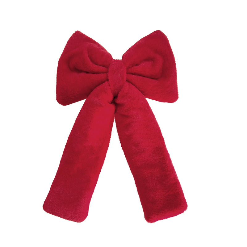 Velvet Christmas Bow, 12" to 27.6" Fluffy Holiday Decor for Home, Wedding & Events, Bulk Pack Red/White Bows for Tree, Gifts & Retail Displays