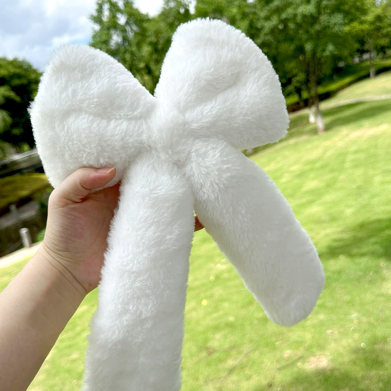 Velvet Christmas Bow, 12" to 27.6" Fluffy Holiday Decor for Home, Wedding & Events, Bulk Pack Red/White Bows for Tree, Gifts & Retail Displays