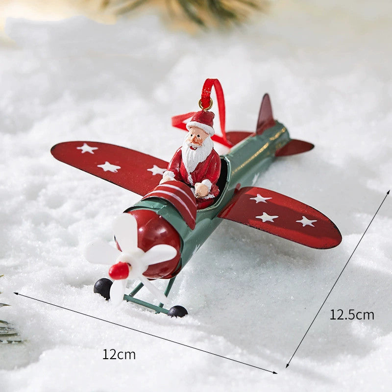 Realistic Iron Christmas Tree Ornaments Set - Santa, Reindeer & Festive Hangers (20") for Holiday Decor, Gifts & Wholesale Bulk Orders