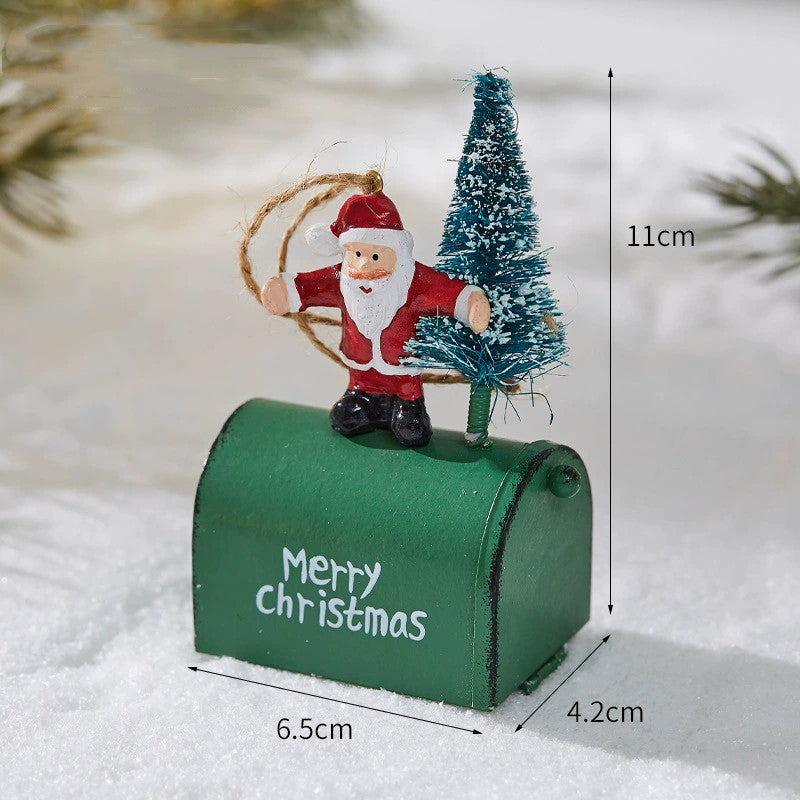 Realistic Iron Christmas Tree Ornaments Set - Santa, Reindeer & Festive Hangers (20") for Holiday Decor, Gifts & Wholesale Bulk Orders