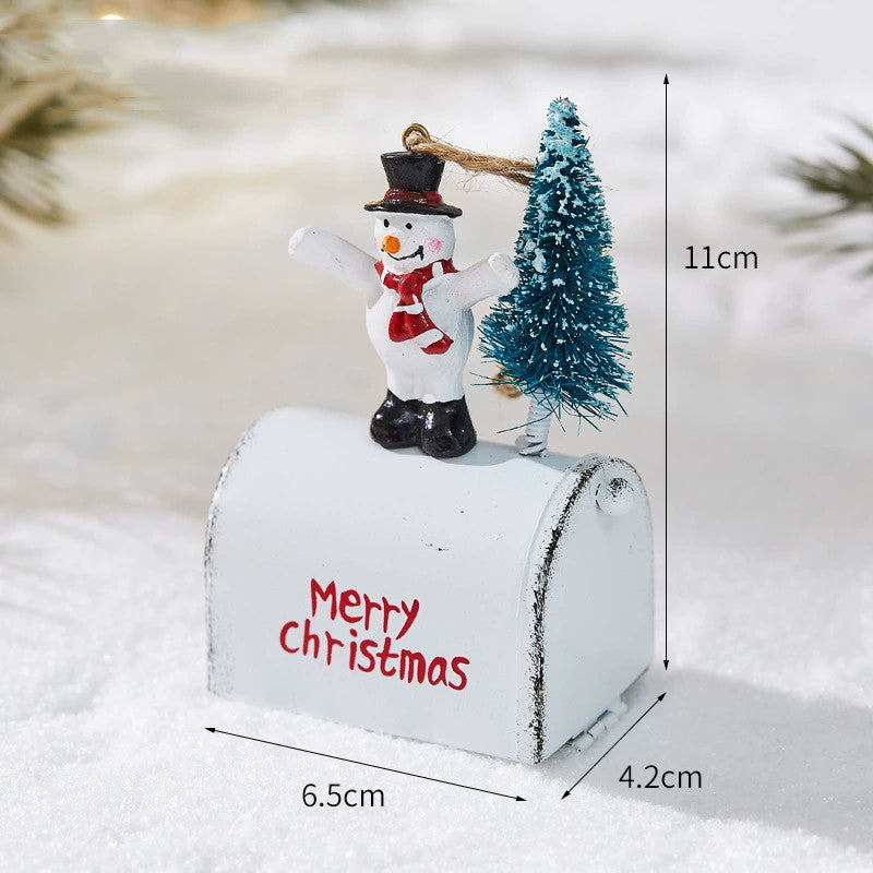 Realistic Iron Christmas Tree Ornaments Set - Santa, Reindeer & Festive Hangers (20") for Holiday Decor, Gifts & Wholesale Bulk Orders