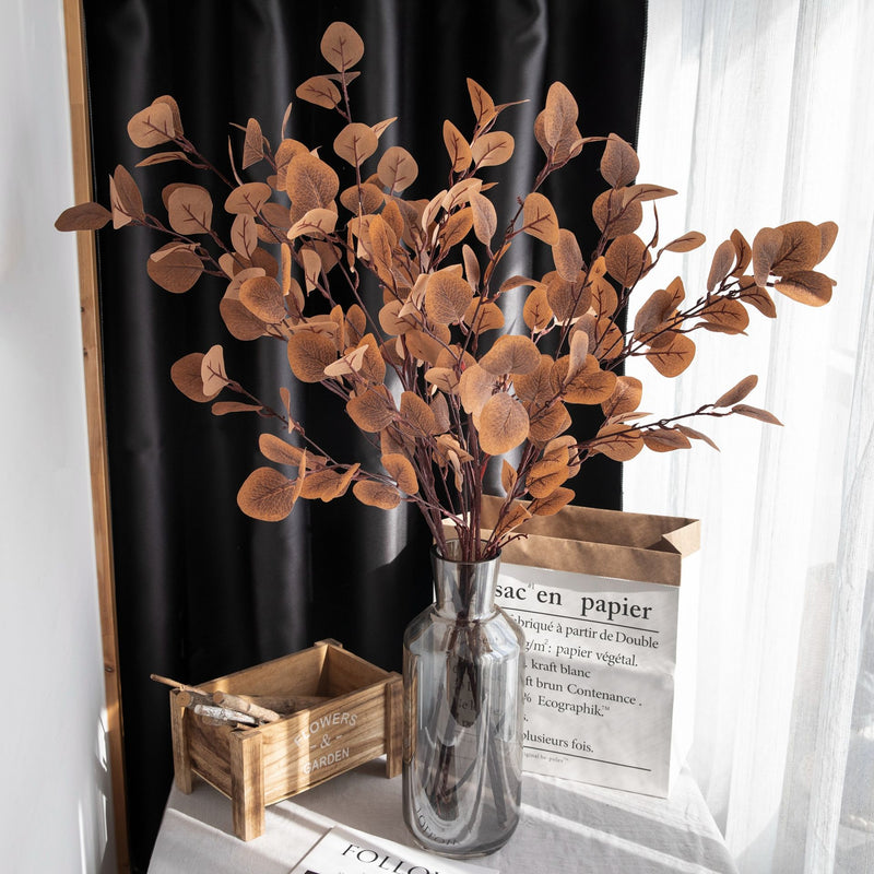 Eucalyptus Leaves Artificial Greenery Stems, 35" Real-Touch Faux Eucalyptus, Bulk Wedding Decor, Home Arrangements, Floral Displays