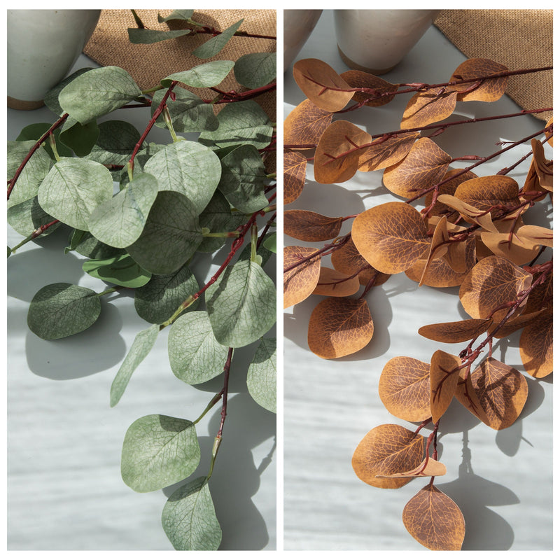 Eucalyptus Leaves Artificial Greenery Stems, 35" Real-Touch Faux Eucalyptus, Bulk Wedding Decor, Home Arrangements, Floral Displays