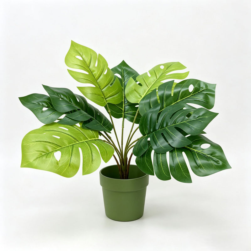 Real-Touch Artificial Monstera Leaf, 13" Faux Greenery for Home Decor, Weddings & Events, Bulk Discounts Available