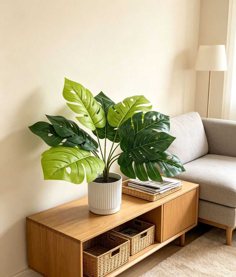 Real-Touch Artificial Monstera Leaf, 13" Faux Greenery for Home Decor, Weddings & Events, Bulk Discounts Available