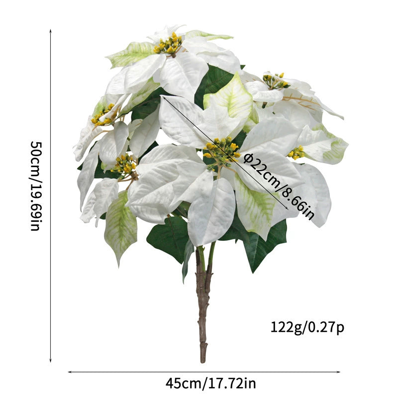 Real-Touch Artificial Christmas Holiday Flowers, 20" Tall, Perfect for Outdoor Decor, Weddings, Events, and Home Styling