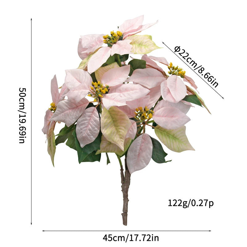 Real-Touch Artificial Christmas Holiday Flowers, 20" Tall, Perfect for Outdoor Decor, Weddings, Events, and Home Styling