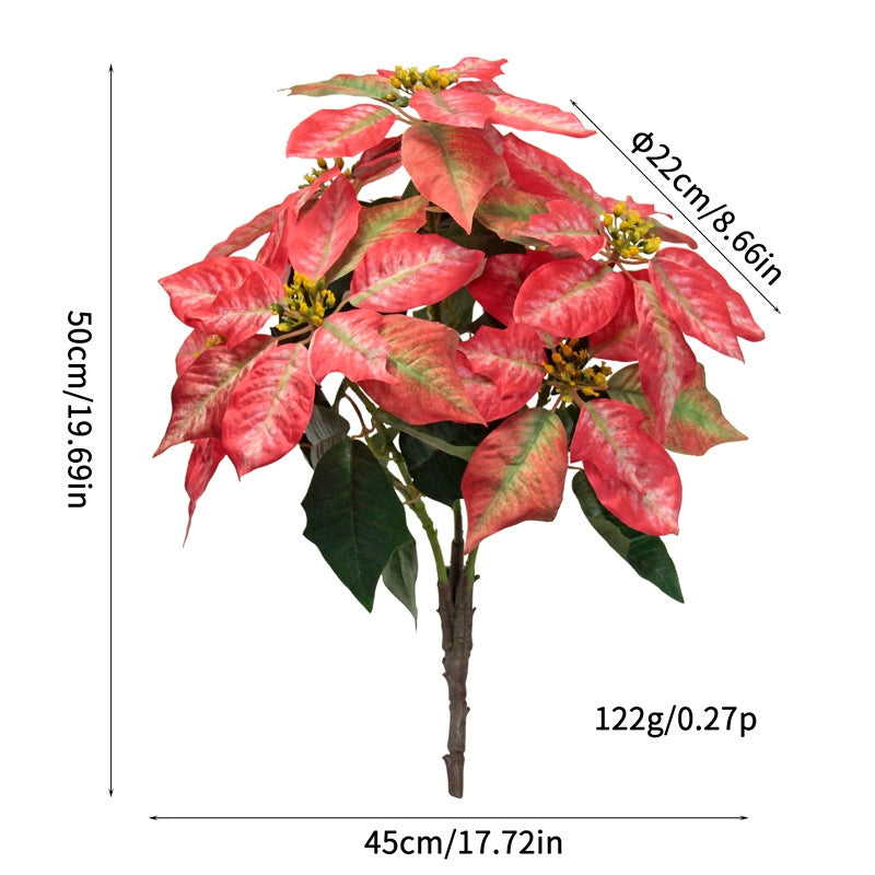 Real-Touch Artificial Christmas Holiday Flowers, 20" Tall, Perfect for Outdoor Decor, Weddings, Events, and Home Styling