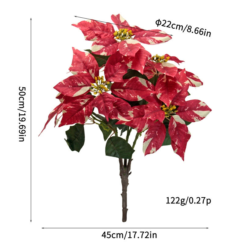 Real-Touch Artificial Christmas Holiday Flowers, 20" Tall, Perfect for Outdoor Decor, Weddings, Events, and Home Styling