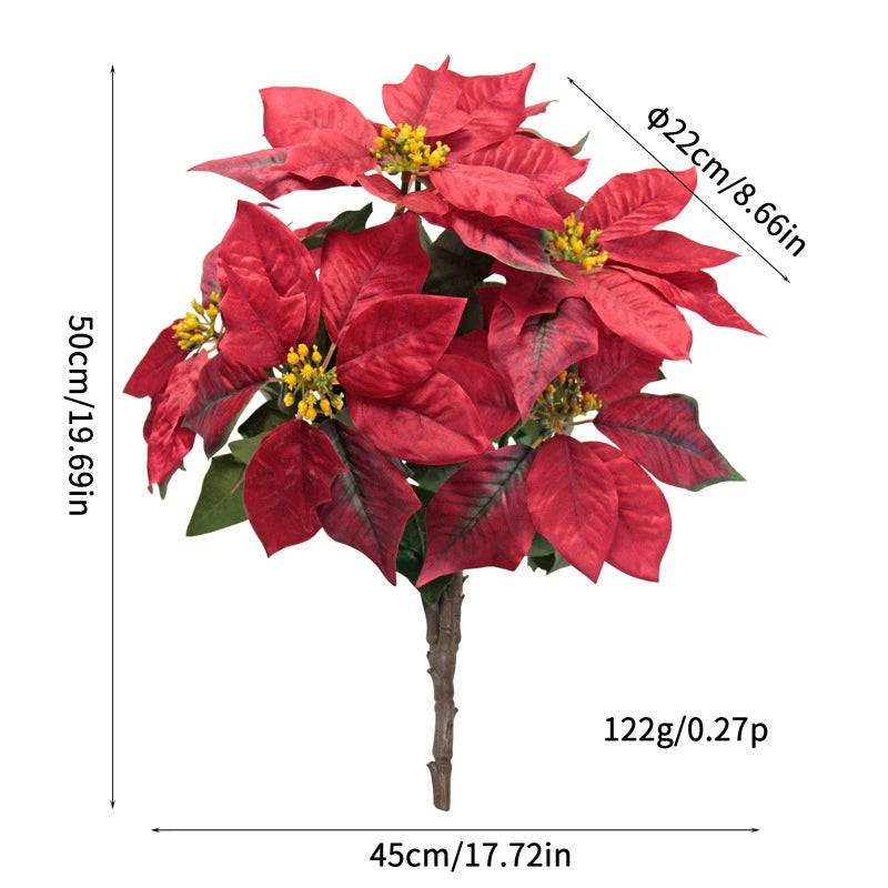 Real-Touch Artificial Christmas Holiday Flowers, 20" Tall, Perfect for Outdoor Decor, Weddings, Events, and Home Styling