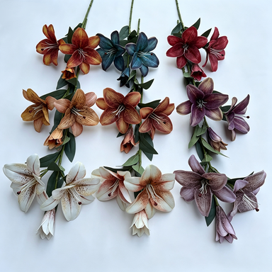 Real-Touch Silk Lily Stems, 30" Long with 6.5" Blooms - Elegant Home Decor, Wedding Flowers, Event Centerpieces