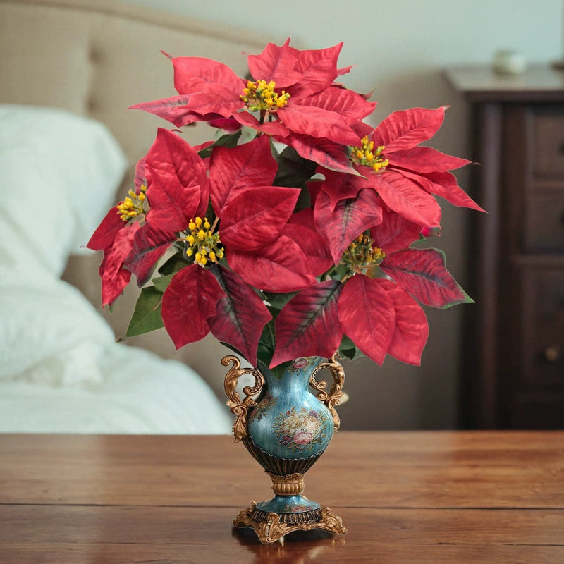 Real-Touch Artificial Christmas Holiday Flowers, 20" Tall, Perfect for Outdoor Decor, Weddings, Events, and Home Styling