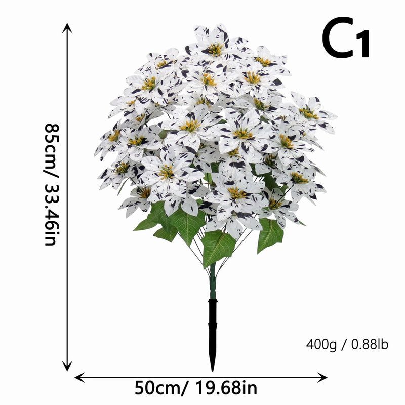 Artificial Poinsettia Stems, 35" Tall, 48 Real-Touch Flower Heads, Christmas Holiday Decor, Wedding & Home Arrangements, Bulk Florist Supplies