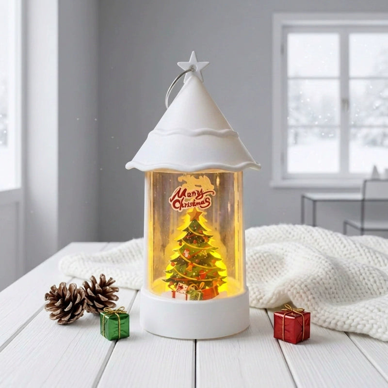 Christmas Tree LED Candle Lantern, 6" H x 3" W, Battery-Operated Flameless Night Light, Holiday Home Decor, Wedding & Party Centerpiece (6 Styles)
