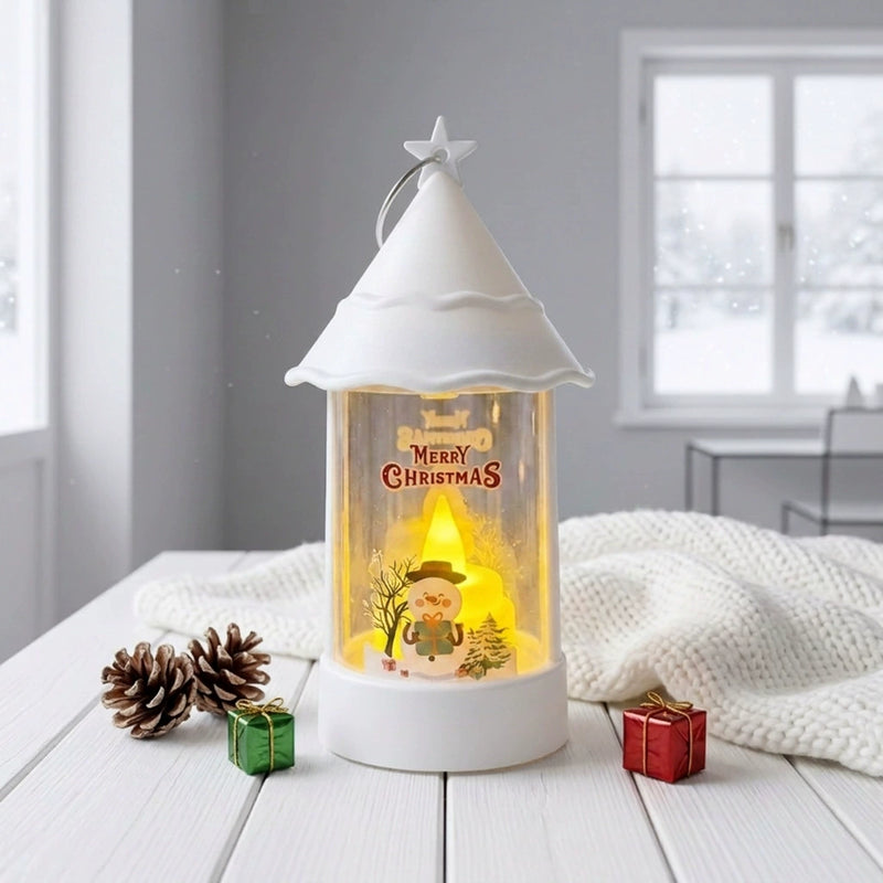 Christmas Tree LED Candle Lantern, 6" H x 3" W, Battery-Operated Flameless Night Light, Holiday Home Decor, Wedding & Party Centerpiece (6 Styles)