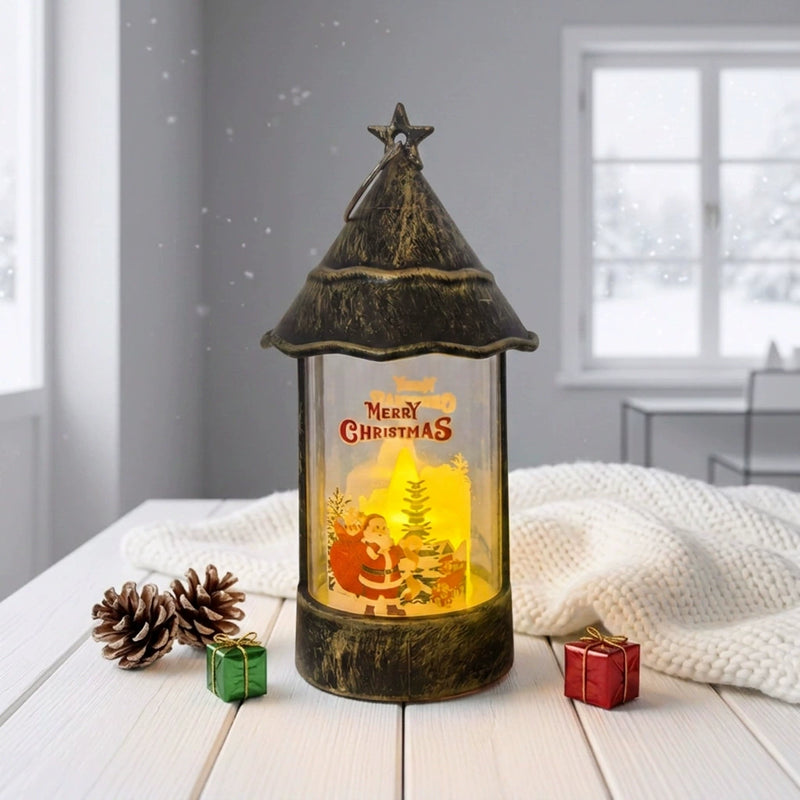 Christmas Tree LED Candle Lantern, 6" H x 3" W, Battery-Operated Flameless Night Light, Holiday Home Decor, Wedding & Party Centerpiece (6 Styles)