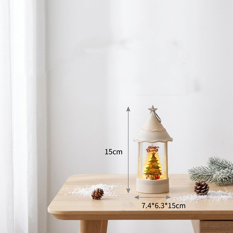 Christmas Tree LED Candle Lantern, 6" H x 3" W, Battery-Operated Flameless Night Light, Holiday Home Decor, Wedding & Party Centerpiece (6 Styles)