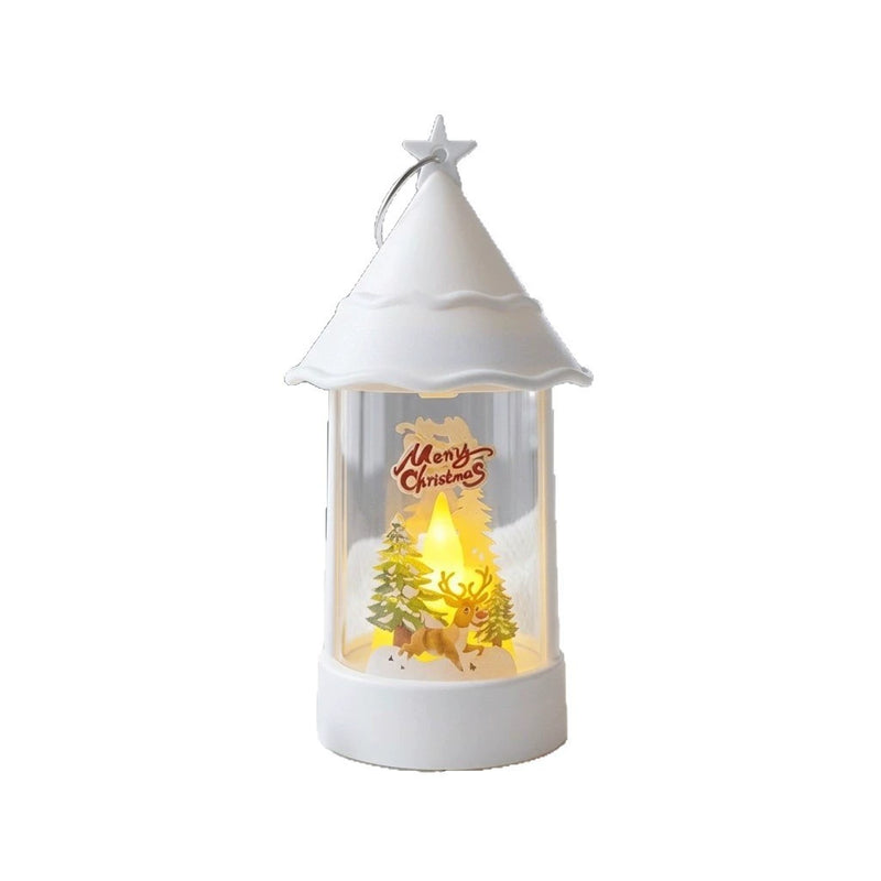Christmas Tree LED Candle Lantern, 6" H x 3" W, Battery-Operated Flameless Night Light, Holiday Home Decor, Wedding & Party Centerpiece (6 Styles)