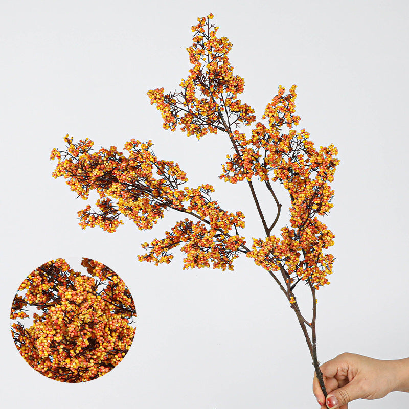 Artificial Lucky Berry Stems, 35" Real-Touch Foam Faux Greenery, Vase Fillers, Home Decor, Wedding & Event Florals, Bulk Wholesale Options