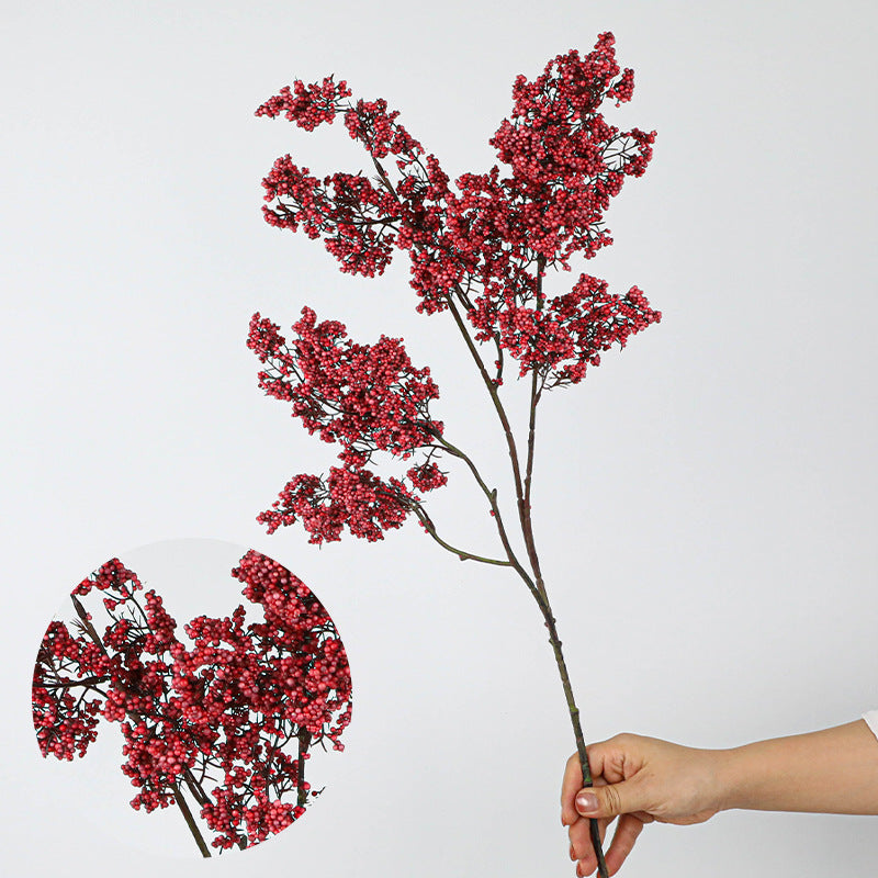 Artificial Lucky Berry Stems, 35" Real-Touch Foam Faux Greenery, Vase Fillers, Home Decor, Wedding & Event Florals, Bulk Wholesale Options