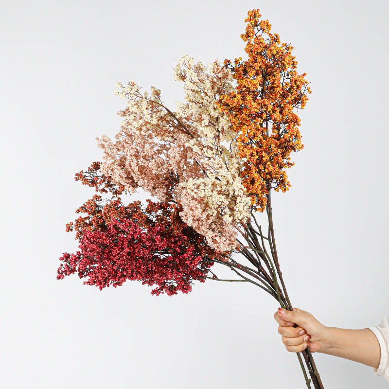 Artificial Lucky Berry Stems, 35" Real-Touch Foam Faux Greenery, Vase Fillers, Home Decor, Wedding & Event Florals, Bulk Wholesale Options