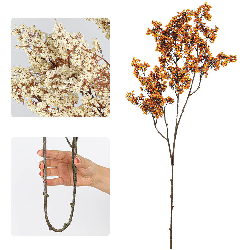 Artificial Lucky Berry Stems, 35" Real-Touch Foam Faux Greenery, Vase Fillers, Home Decor, Wedding & Event Florals, Bulk Wholesale Options