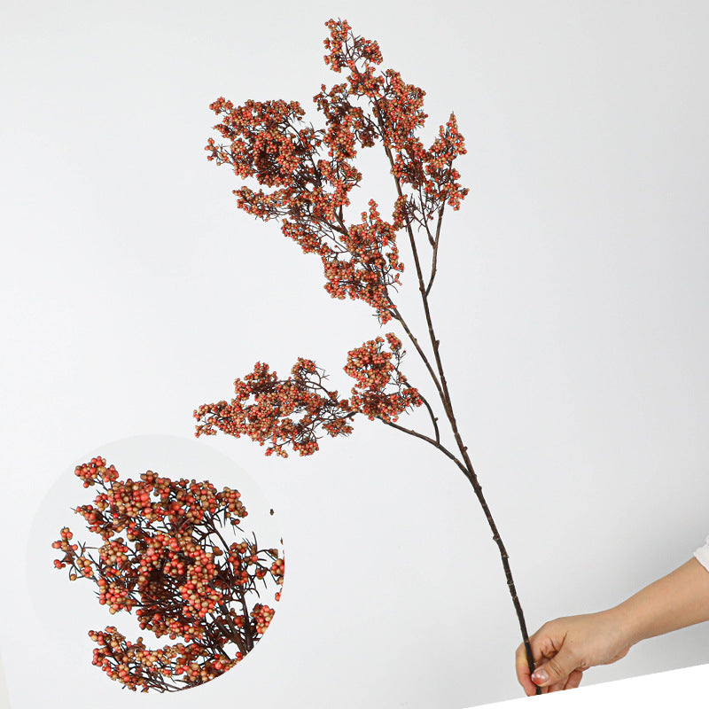 Artificial Lucky Berry Stems, 35" Real-Touch Foam Faux Greenery, Vase Fillers, Home Decor, Wedding & Event Florals, Bulk Wholesale Options