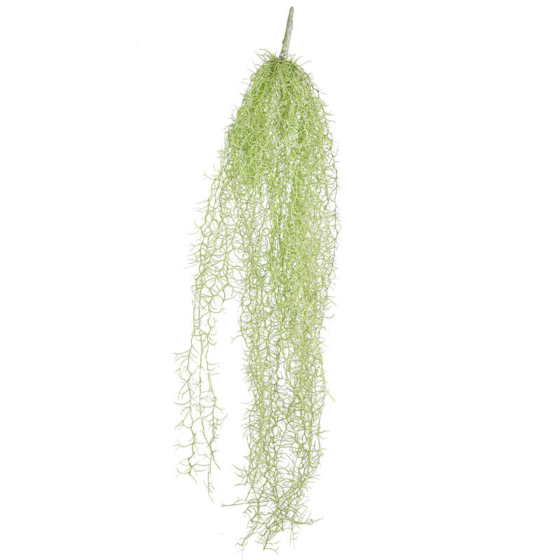 Artificial Spanish Moss (Tillandsia Usneoides) Hanging Greenery, 35" Long Real-Touch Plastic Stems, 2-Pack – for Home Decor, Wedding Arrangements, Window Displays & Boho Planters