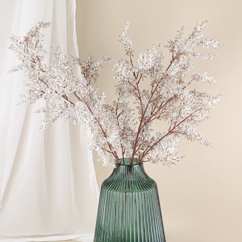 43" Realistic Frosted Berry Faux Foam Branch, Lifelike Winter-Themed Floral Stem for Vases, Wedding Decor, Holiday Arrangements & Commercial Displays