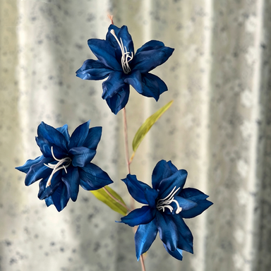 Real-Touch Baby Lily Artificial Flowers, 33" Tall with 5" Blooms, Set of 3 Stems for Vase Arrangements, Wedding Decor, Home Styling
