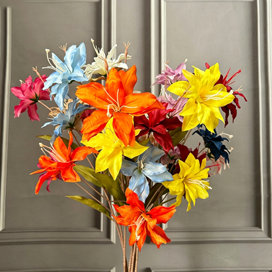 Real-Touch Baby Lily Artificial Flowers, 33" Tall with 5" Blooms, Set of 3 Stems for Vase Arrangements, Wedding Decor, Home Styling