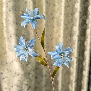 Real-Touch Baby Lily Artificial Flowers, 33" Tall with 5" Blooms, Set of 3 Stems for Vase Arrangements, Wedding Decor, Home Styling