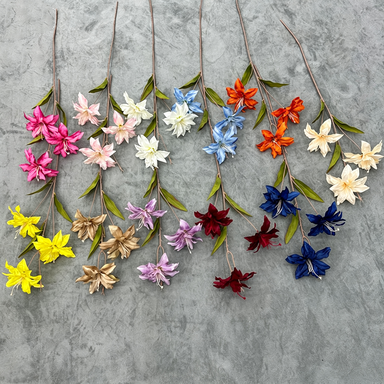 Real-Touch Baby Lily Artificial Flowers, 33" Tall with 5" Blooms, Set of 3 Stems for Vase Arrangements, Wedding Decor, Home Styling