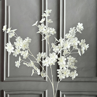 Artificial Apple Blossom Stems, 43" Tall with 2.5" Real-Touch Flower Heads, Pink Faux Flowers for Vases, Wedding Centerpieces, Home Decor & Floral Arrangements