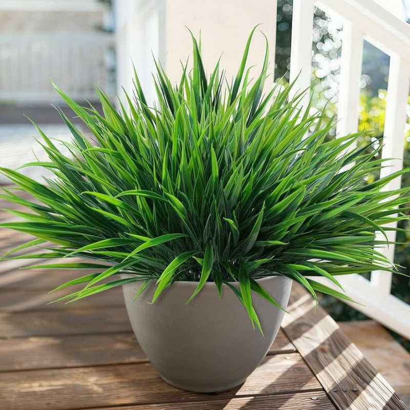 Spring Grass Artificial Greenery, 15" Real-Touch Plastic Stems, 2-Pack, Perfect for Home Decor, Weddings, and Outdoor Arrangements