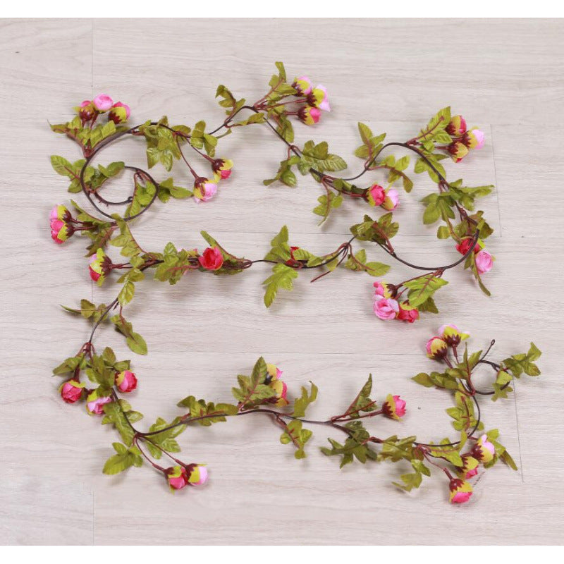 Autumn Star Small Rose Garland, 42 Silk Roses, 87" Long, Real-Touch Faux Flowers for Weddings, Home Decor, Events