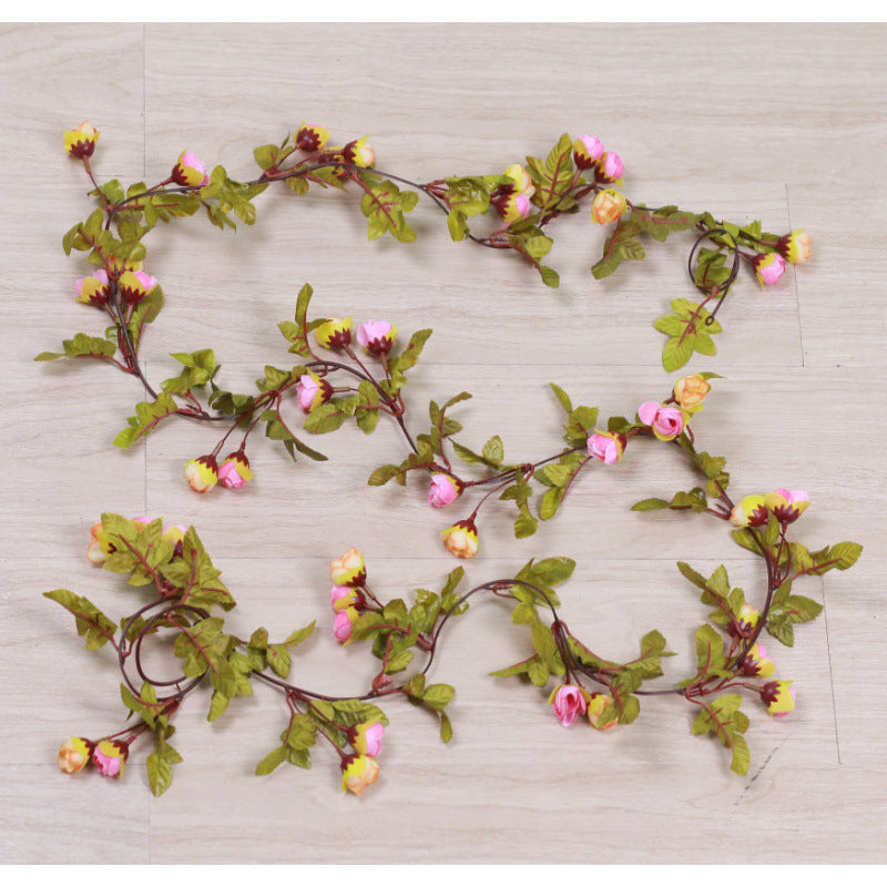 Autumn Star Small Rose Garland, 42 Silk Roses, 87" Long, Real-Touch Faux Flowers for Weddings, Home Decor, Events