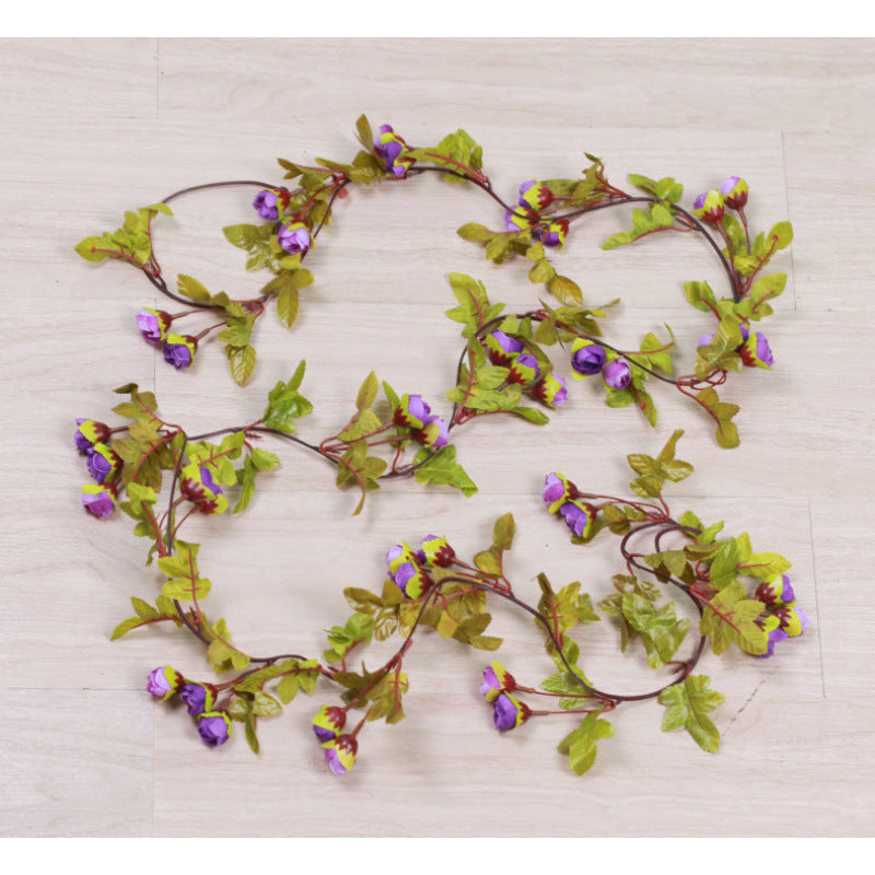 Autumn Star Small Rose Garland, 42 Silk Roses, 87" Long, Real-Touch Faux Flowers for Weddings, Home Decor, Events