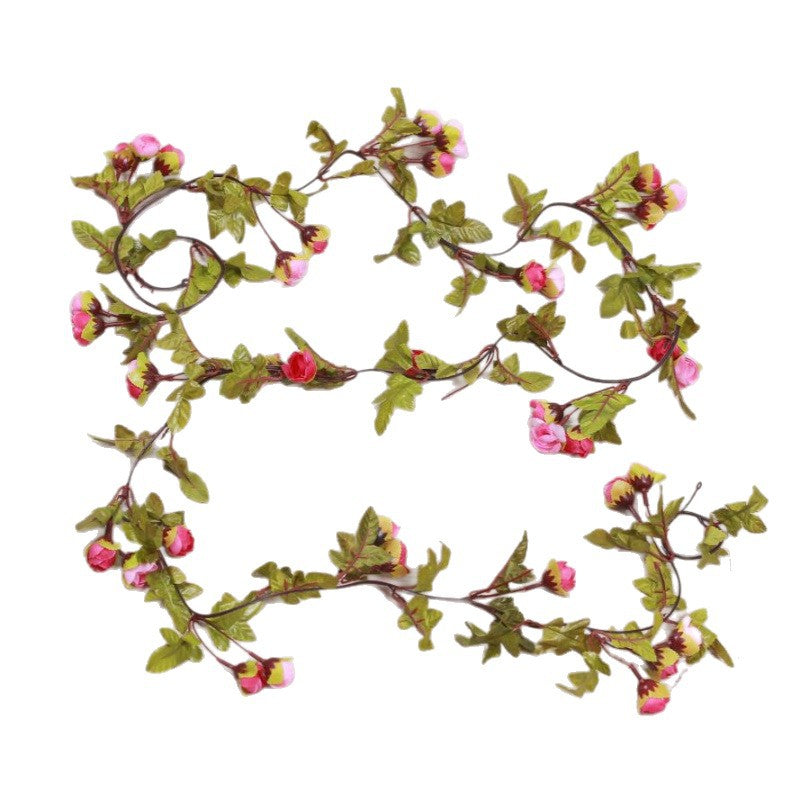 Autumn Star Small Rose Garland, 42 Silk Roses, 87" Long, Real-Touch Faux Flowers for Weddings, Home Decor, Events