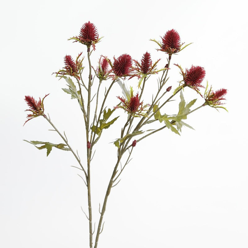 Realistic Eryngium Artificial Flowers, 27" Long Retro-Style Sea Holly Stems, 2-Pack for Home Decor, Wedding Arrangements & Wholesale Floral Design