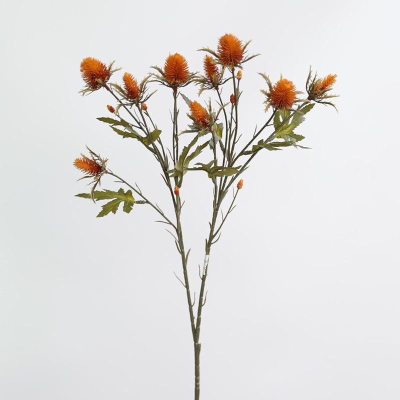 Realistic Eryngium Artificial Flowers, 27" Long Retro-Style Sea Holly Stems, 2-Pack for Home Decor, Wedding Arrangements & Wholesale Floral Design