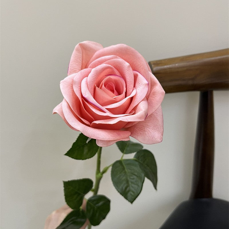 Real-Touch Artificial Carola Rose Stem, 26" Long, 4" Bloom, Perfect for Wedding Bouquets, Home Decor, and Event Arrangements