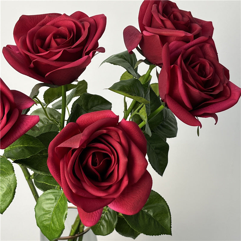 Real-Touch Artificial Carola Rose Stem, 26" Long, 4" Bloom, Perfect for Wedding Bouquets, Home Decor, and Event Arrangements