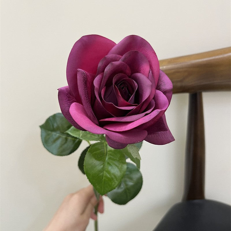 Real-Touch Artificial Carola Rose Stem, 26" Long, 4" Bloom, Perfect for Wedding Bouquets, Home Decor, and Event Arrangements