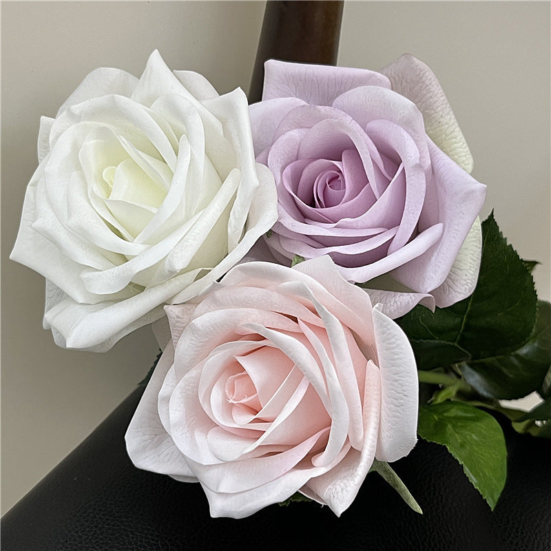Real-Touch Artificial Carola Rose Stem, 26" Long, 4" Bloom, Perfect for Wedding Bouquets, Home Decor, and Event Arrangements