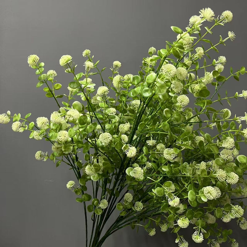 Real-Touch Orb Grass Artificial Plant, 35", 5 Stems, Green, Perfect for Wedding Decor, Home Arrangements, and Event Styling