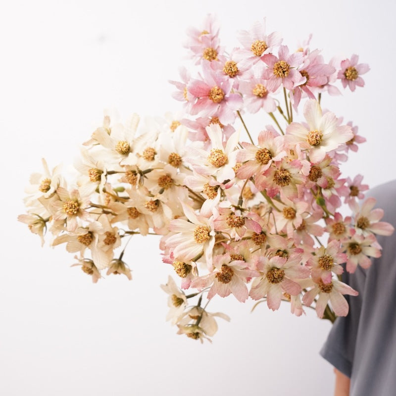 Real-Touch Silk Cosmos Stem, 31" Tall, Cream White, Perfect for Weddings, Home Decor, Floral Arrangements